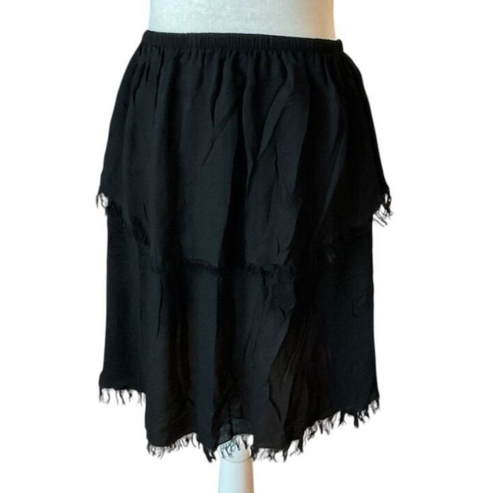 Chaser Revolve Women's Black Tiered Frayed Skirt/ Strapless Mini Dress M…